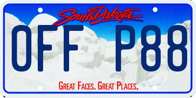 SD license plate 0FFP88