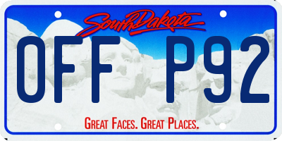SD license plate 0FFP92