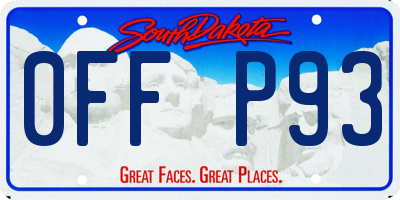 SD license plate 0FFP93