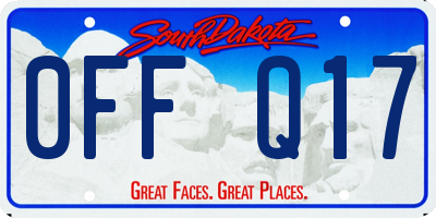 SD license plate 0FFQ17