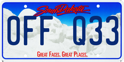 SD license plate 0FFQ33