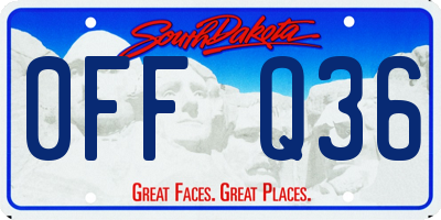 SD license plate 0FFQ36