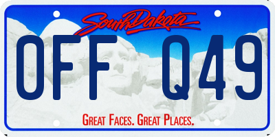 SD license plate 0FFQ49