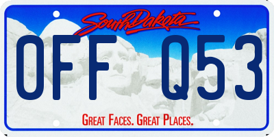 SD license plate 0FFQ53