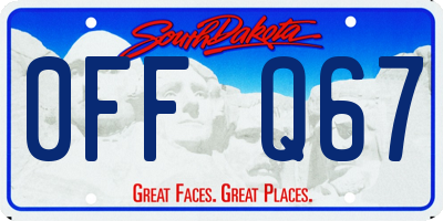 SD license plate 0FFQ67