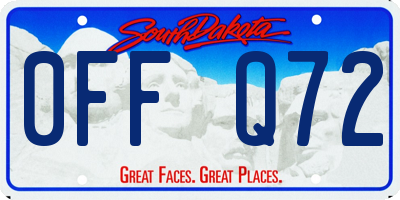 SD license plate 0FFQ72