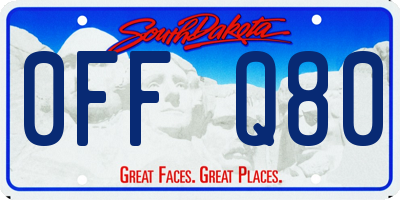 SD license plate 0FFQ80