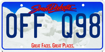 SD license plate 0FFQ98