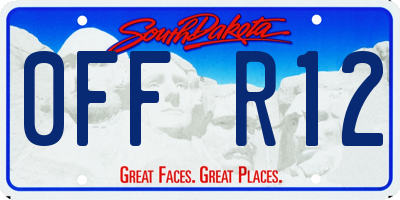 SD license plate 0FFR12