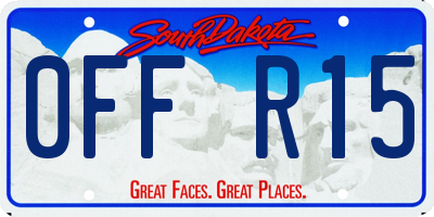 SD license plate 0FFR15
