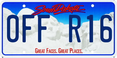 SD license plate 0FFR16