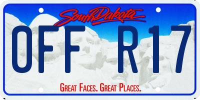 SD license plate 0FFR17