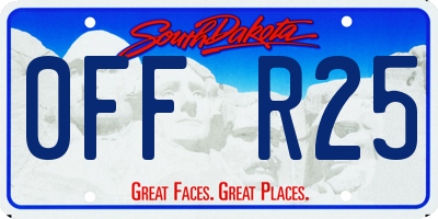 SD license plate 0FFR25