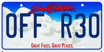 SD license plate 0FFR30