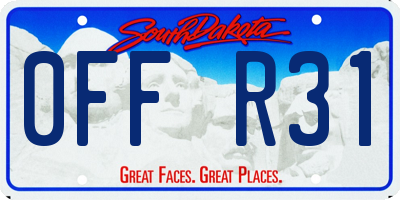 SD license plate 0FFR31