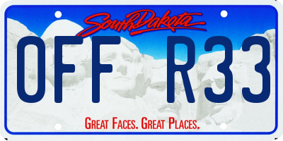 SD license plate 0FFR33