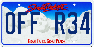 SD license plate 0FFR34