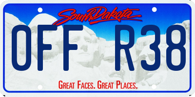 SD license plate 0FFR38