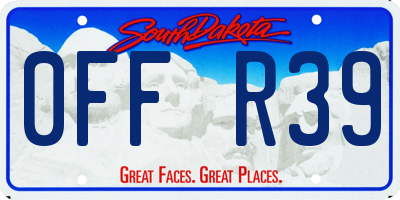 SD license plate 0FFR39