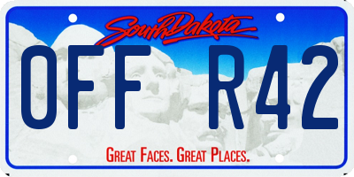SD license plate 0FFR42