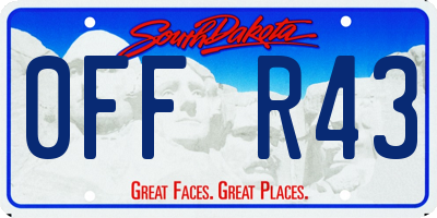 SD license plate 0FFR43