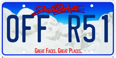 SD license plate 0FFR51