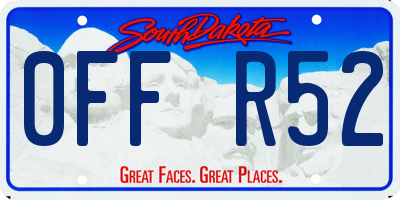 SD license plate 0FFR52