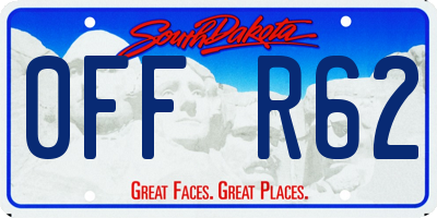 SD license plate 0FFR62