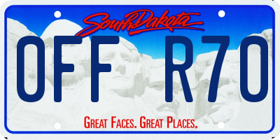 SD license plate 0FFR70