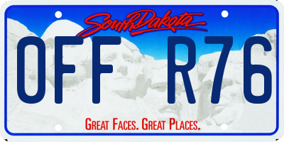 SD license plate 0FFR76