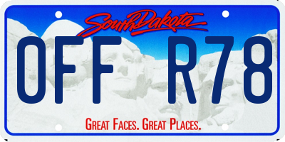 SD license plate 0FFR78