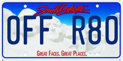 SD license plate 0FFR80