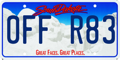 SD license plate 0FFR83