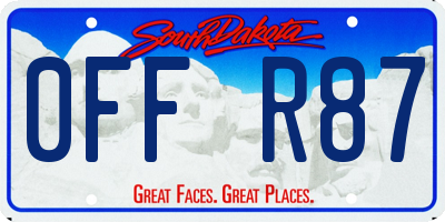 SD license plate 0FFR87