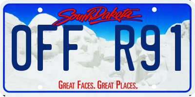 SD license plate 0FFR91