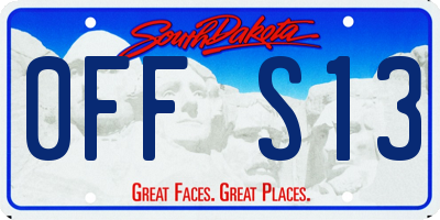 SD license plate 0FFS13