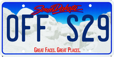 SD license plate 0FFS29