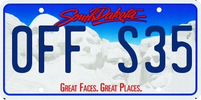 SD license plate 0FFS35