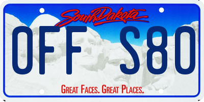 SD license plate 0FFS80