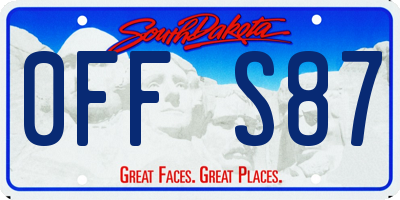 SD license plate 0FFS87