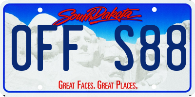 SD license plate 0FFS88