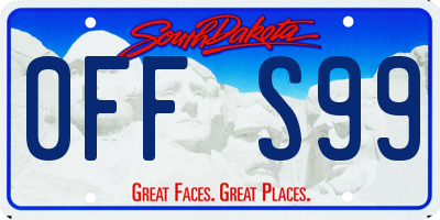 SD license plate 0FFS99