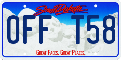 SD license plate 0FFT58