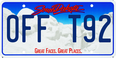 SD license plate 0FFT92