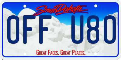 SD license plate 0FFU80