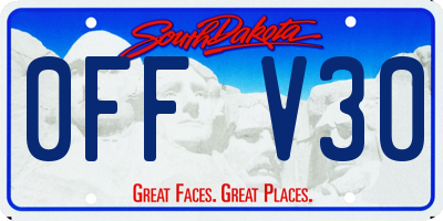 SD license plate 0FFV30