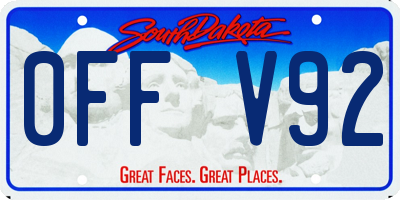 SD license plate 0FFV92