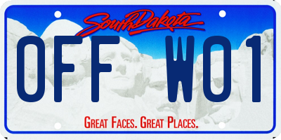 SD license plate 0FFW01