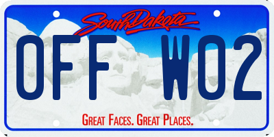 SD license plate 0FFW02