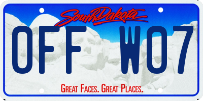 SD license plate 0FFW07